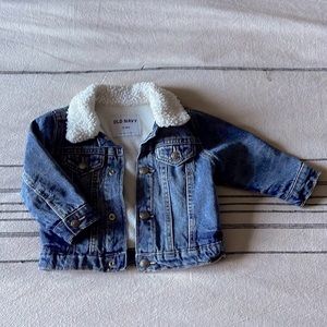 Old Navy Baby Jean Jacket Sherpa Lined 12-18 mo